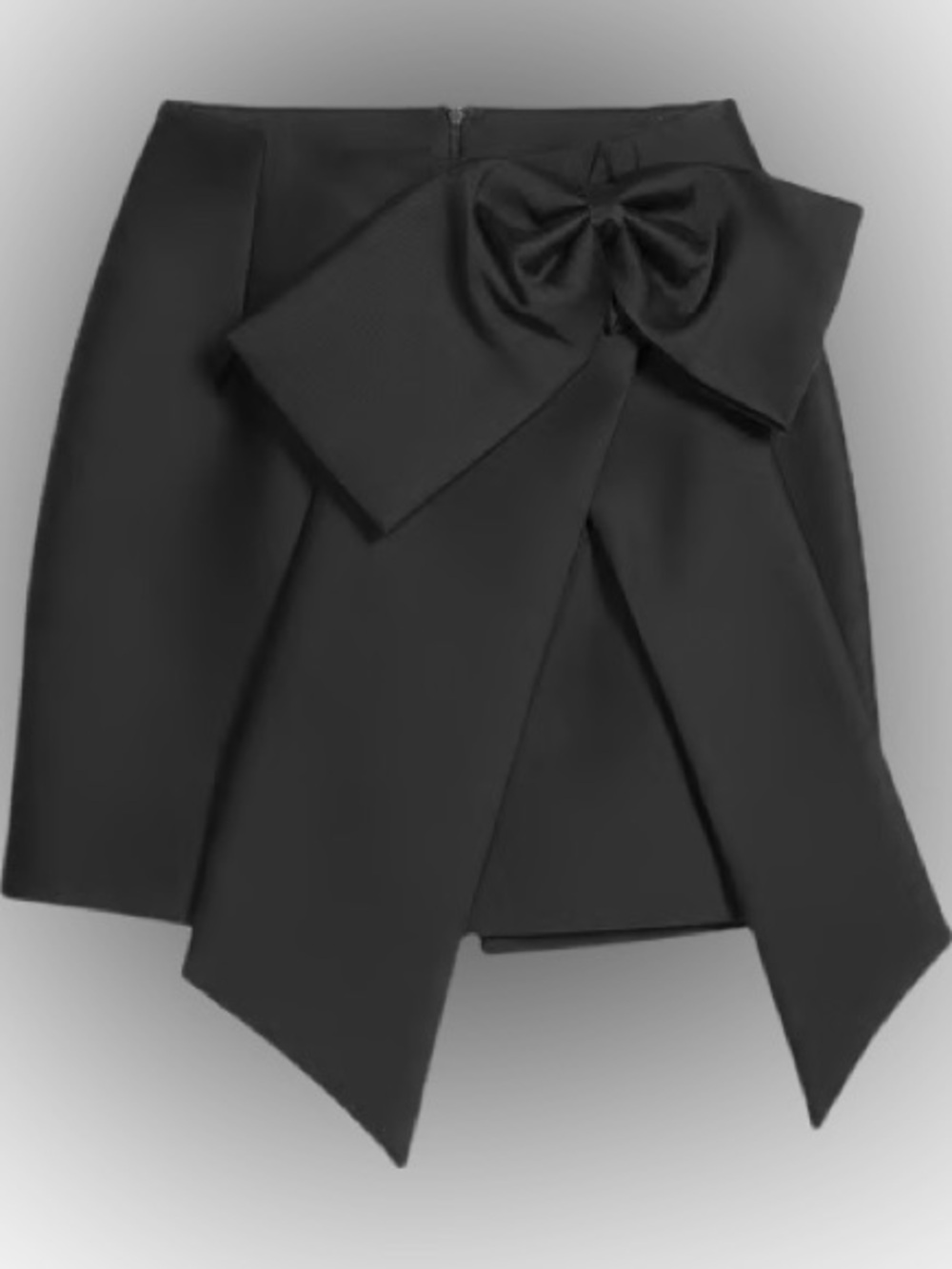ANTONIO MELANI Black Bow-Detail Mini Skirt size 10 NWT